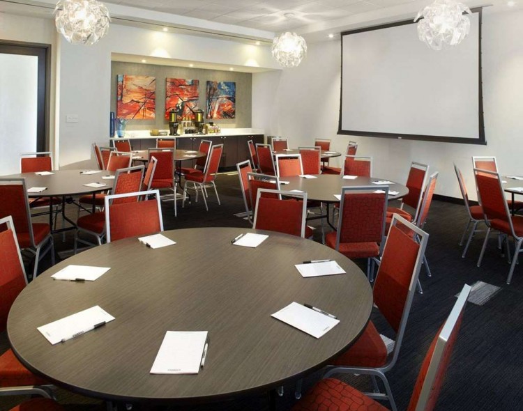 meeting room with round tables