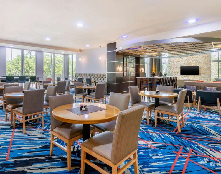 seating area at on-site restaurant