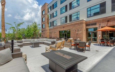 sundeck with long sectional couches