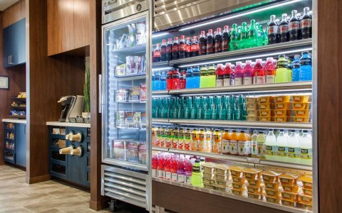 Hotel marketplace with assortment of snacks