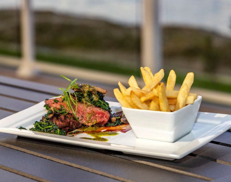 steak and fries on a plate