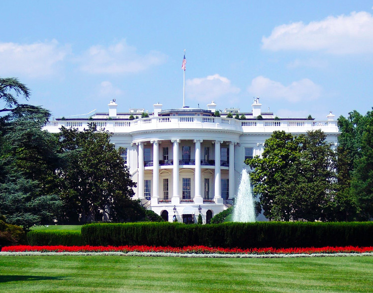 exterior of the white house