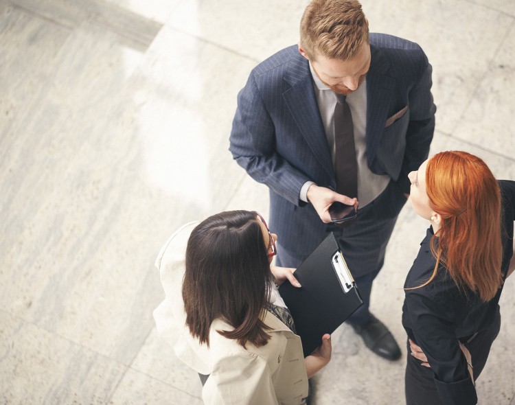 aerial view of people networking
