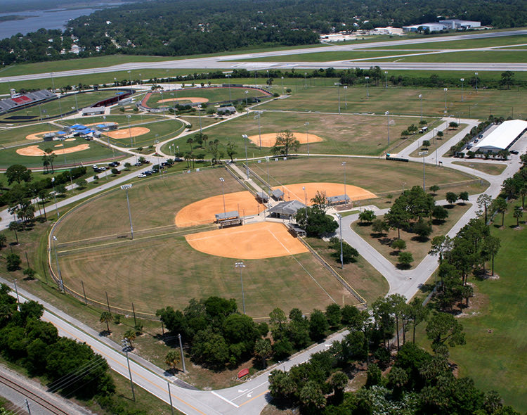 aerial view of a baseball field