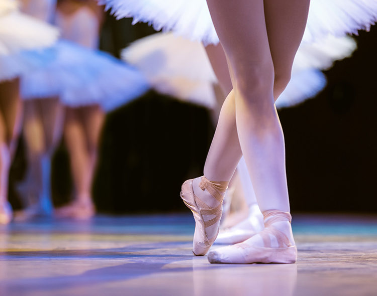 ballerina feet on stage