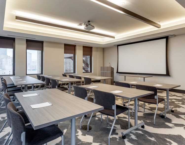 meeting room set up in classroom style