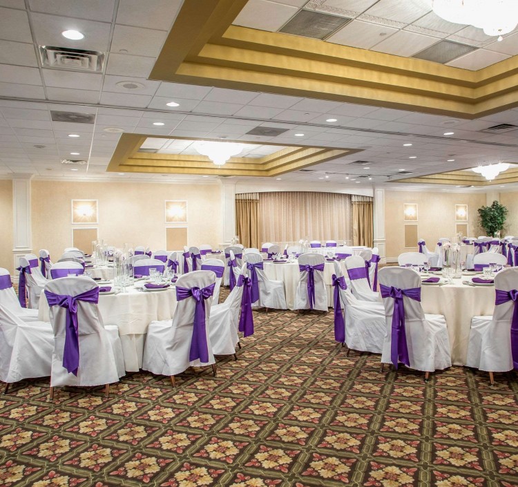 Ballroom with banquet tables