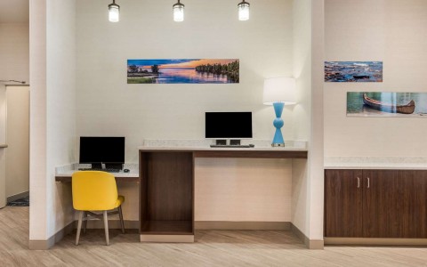Business center with 2 computers
