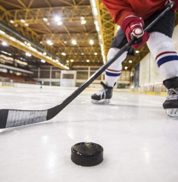 People playing hockey