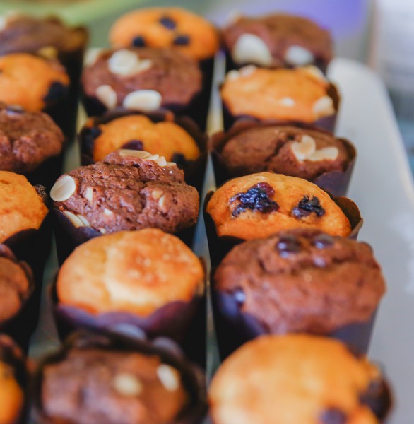 plate of assorted mini muffins