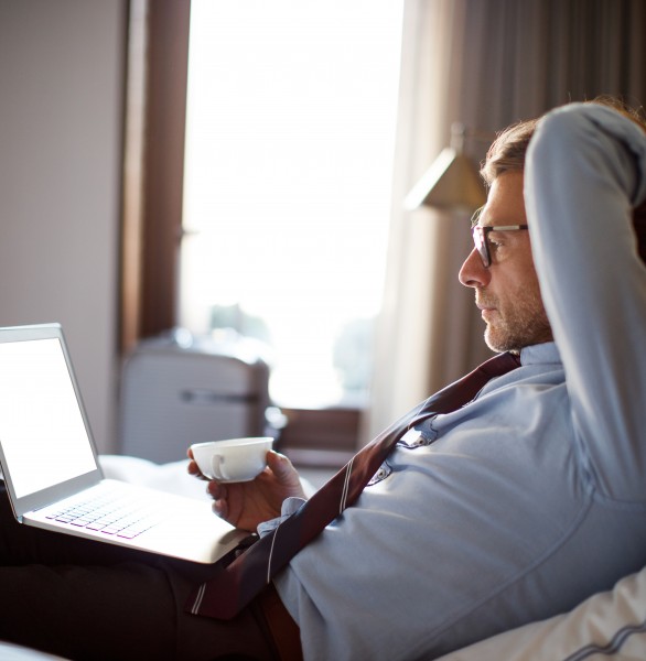 a man working on a laptop