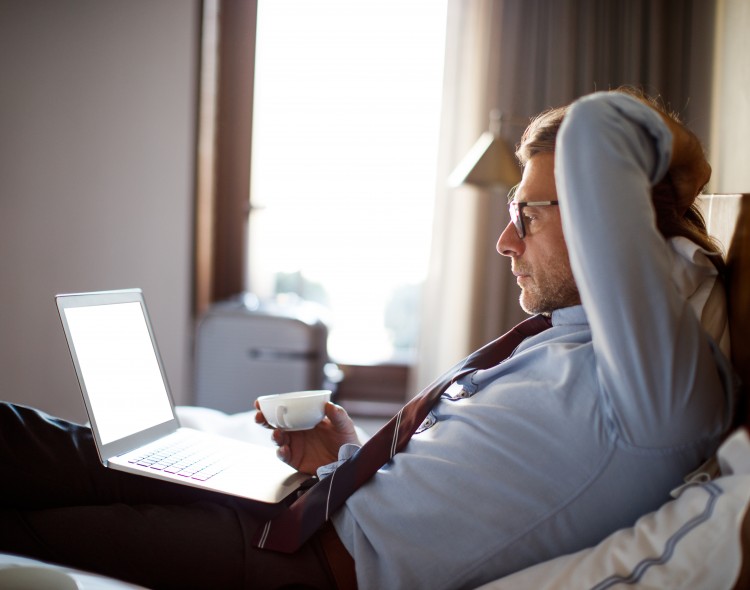 a man working on a laptop