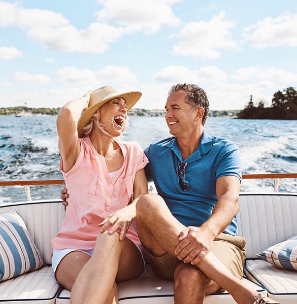 man and woman on boat