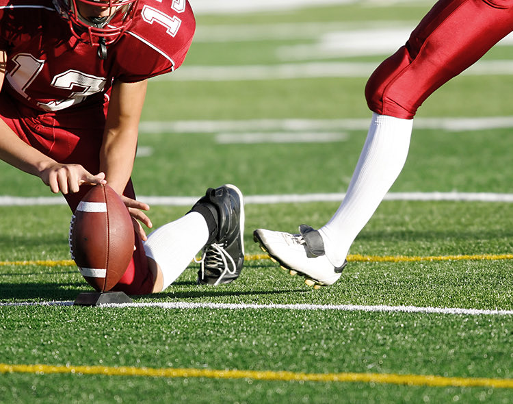 close up of football players