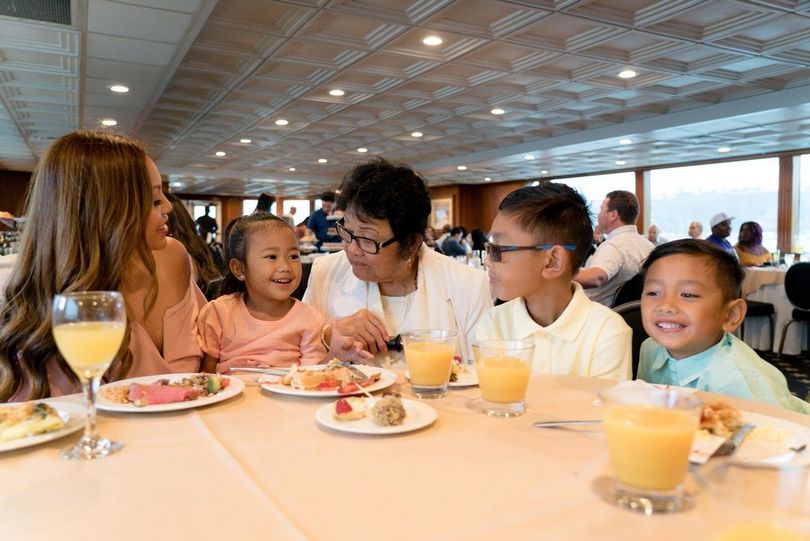 Family Enjoying Thanksgiving Dinner