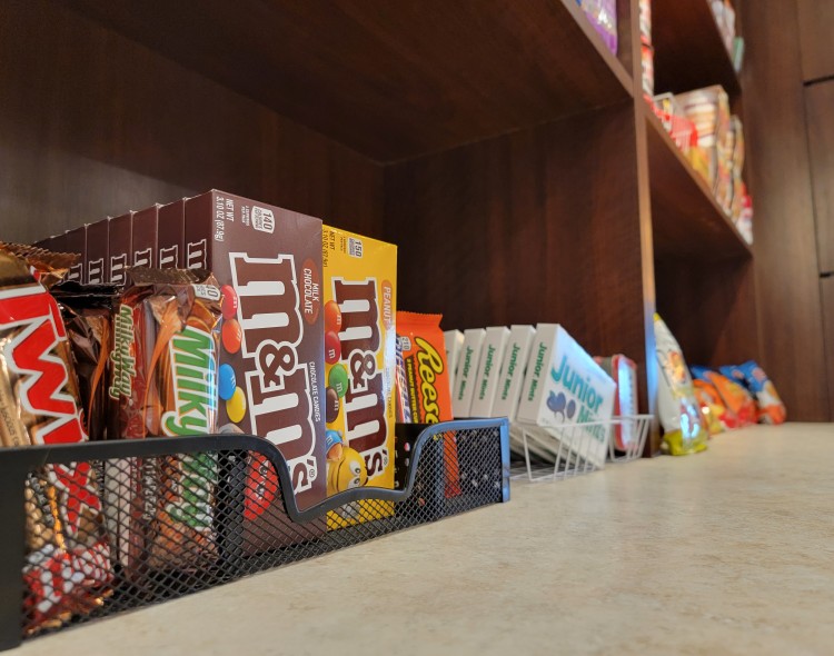 variety of candy and snacks in marketplace