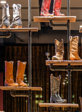 closeup view of cowboy collection on display