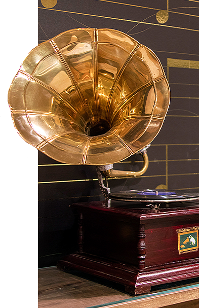 Closeup view of a gramophone