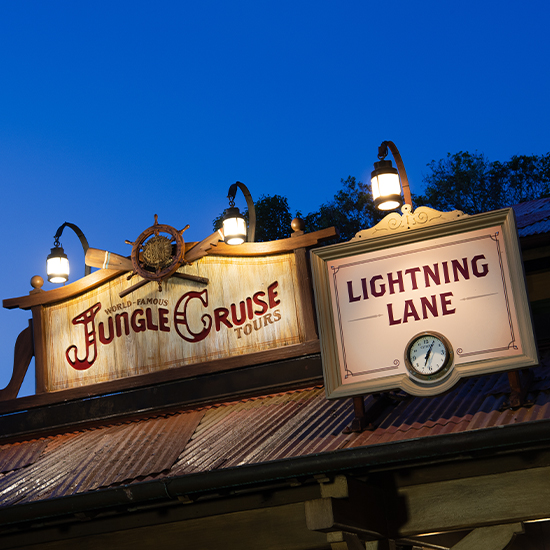 jungle cruise and lightning lane signs