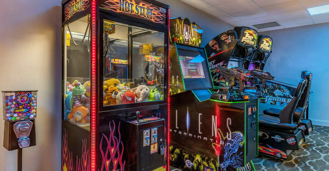 arcade games in the hotel
