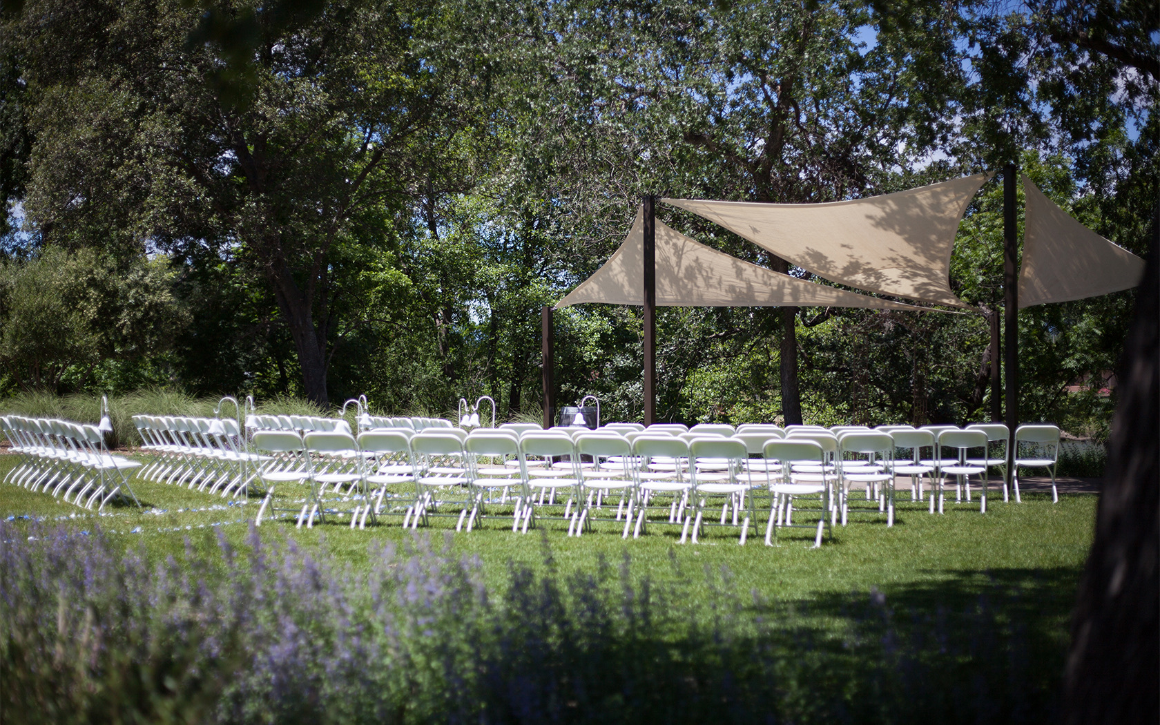 side view of a wedding venue in the wedding garden