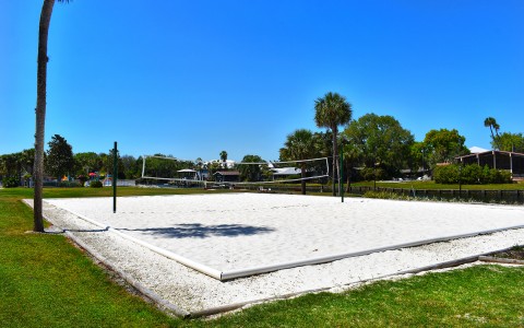 sand volleyball court during a sunny day 