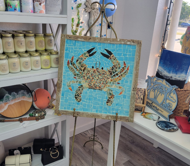 Crab painting with craft store