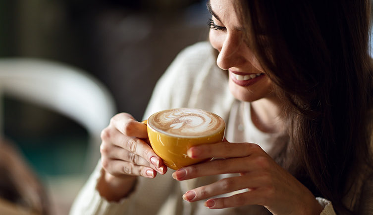 Woman drinking coffee
