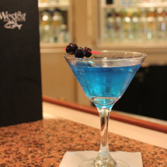 blue martini glass 