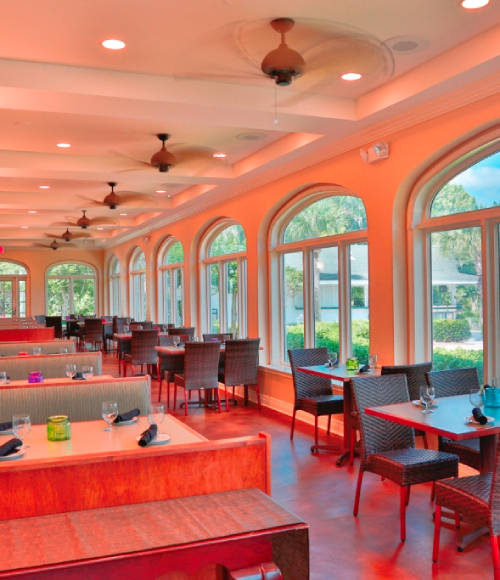 West 82 restaurant with booths and tables
